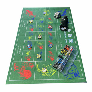 鱼虾蟹套装 无纺布桌布 色子 色盅 铃铛 筹码