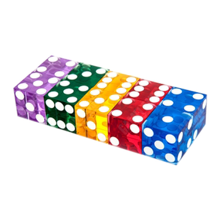 双骰子游戏配件直角平点色子19mm亚克力尖角Craps Dice花旗骰子