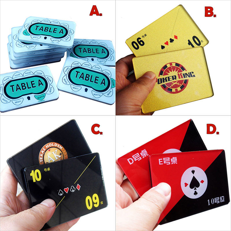 定制德州扑克桌位牌号码牌位置牌座位牌亚克力厚款或薄款30张起售