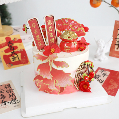 木框屏风对联福袋摆件插件
