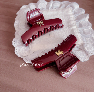 新年红色系列 9CM中号抓夹发抓 双弹簧高级款后脑勺发抓 发饰