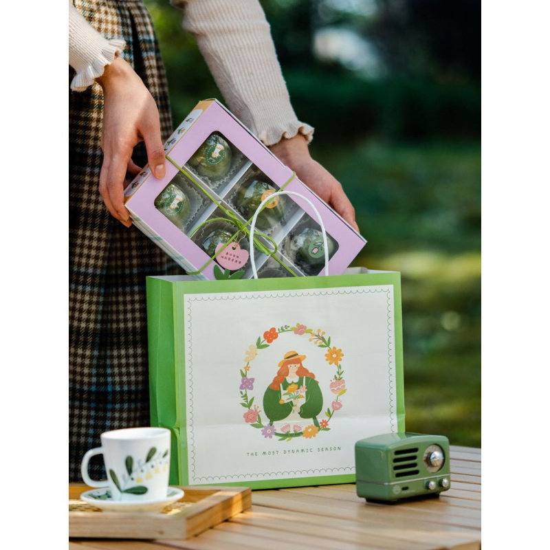 烘焙面包青团手提包装袋子甜品蛋糕下午茶大号外卖打包袋购物袋