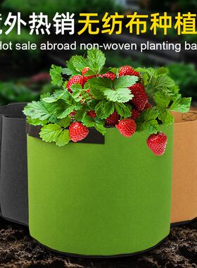 美植袋控根植树袋种植袋驼色绿色无纺布花袋营养植物袋控根袋