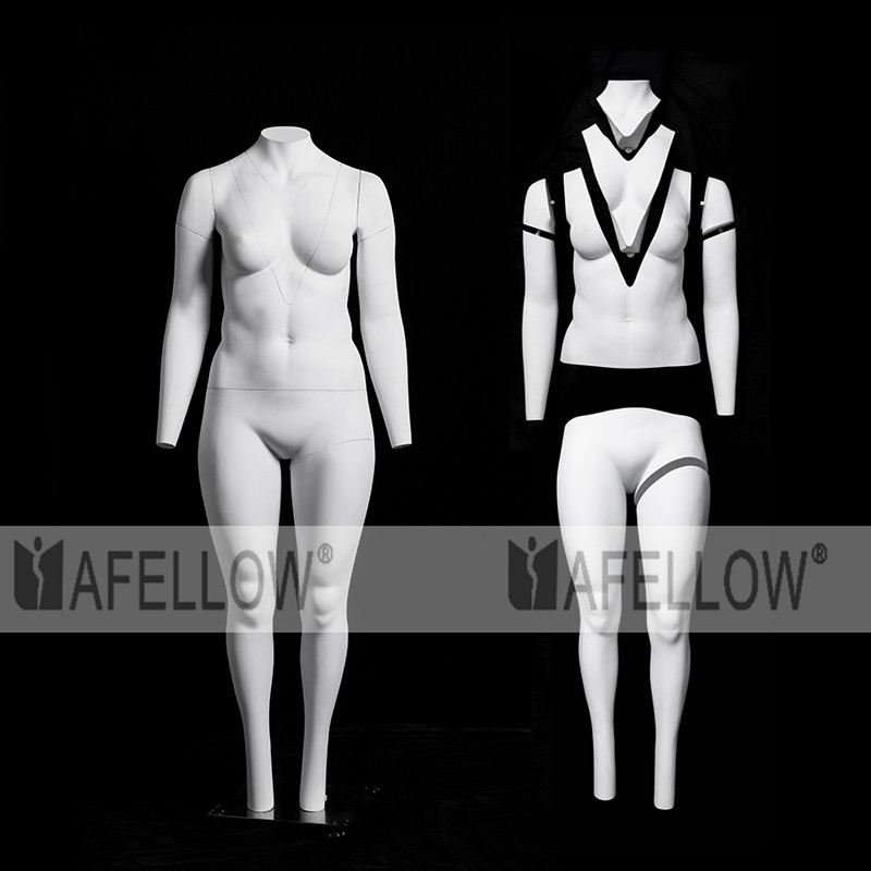 哑光白胖幽灵模特加大码服装展示