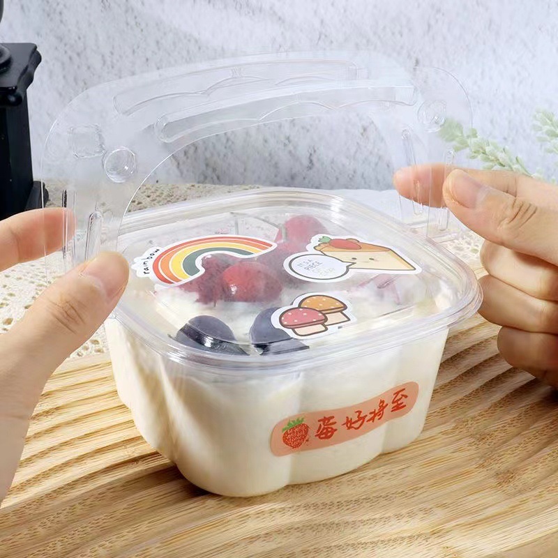 手提花篮蛋糕盒豆乳千层慕斯盒