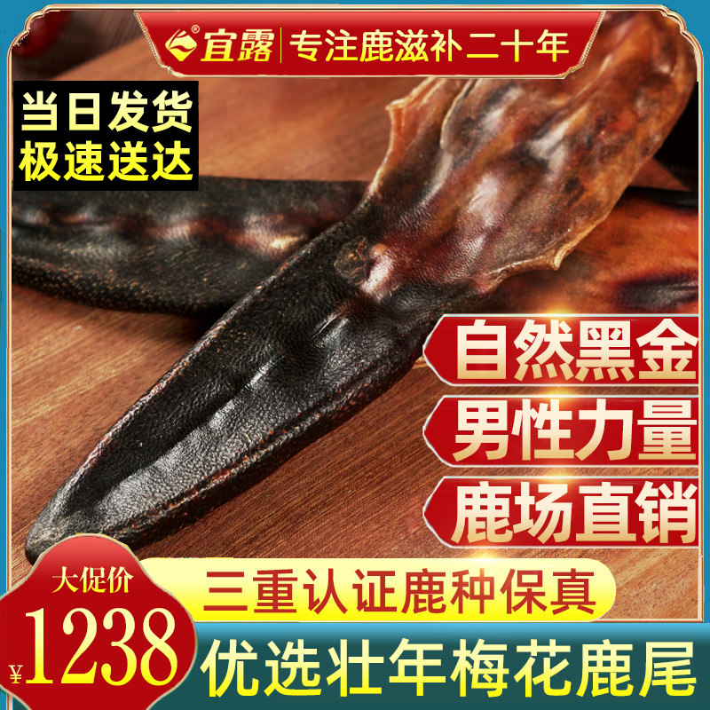 宜露正品梅花鹿尾鹿尾巴干鹿尾整只吉林梅花鹿搭鹿茸鹿鞭泡酒药材