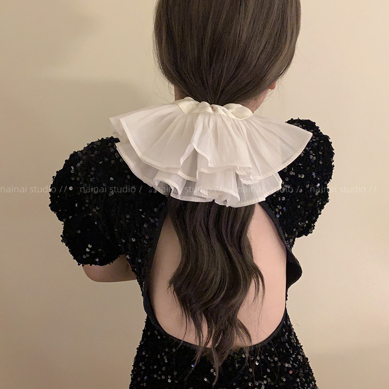 高品质超大号！裙摆大肠发圈褶皱双层头绳花边高级感丸子头发绳女,饰品/流行首饰/时尚饰品新,发饰,淘宝优惠券,粉丝福利购,淘宝优惠卷