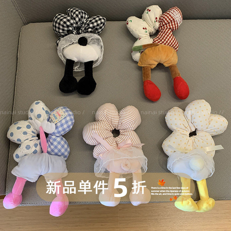 米奇屁屁大肠发圈~升级版！少女蕾丝花边丸子头发绳头绳卡通波点