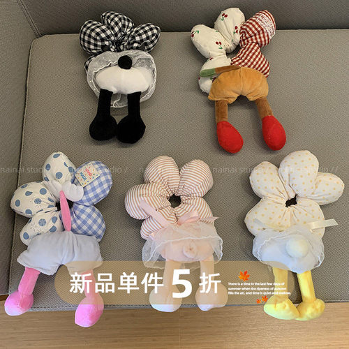 米奇屁屁大肠发圈~升级版！少女蕾丝花边丸子头发绳头绳卡通波点
