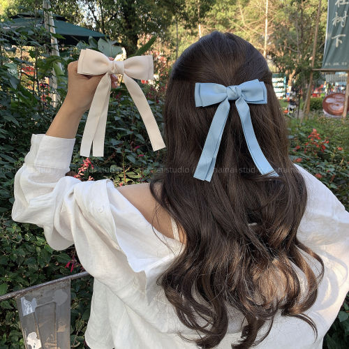 蓝色蝴蝶结~后脑勺顶夹2026春夏季小清新侧边夹刘海夹少女心发饰A