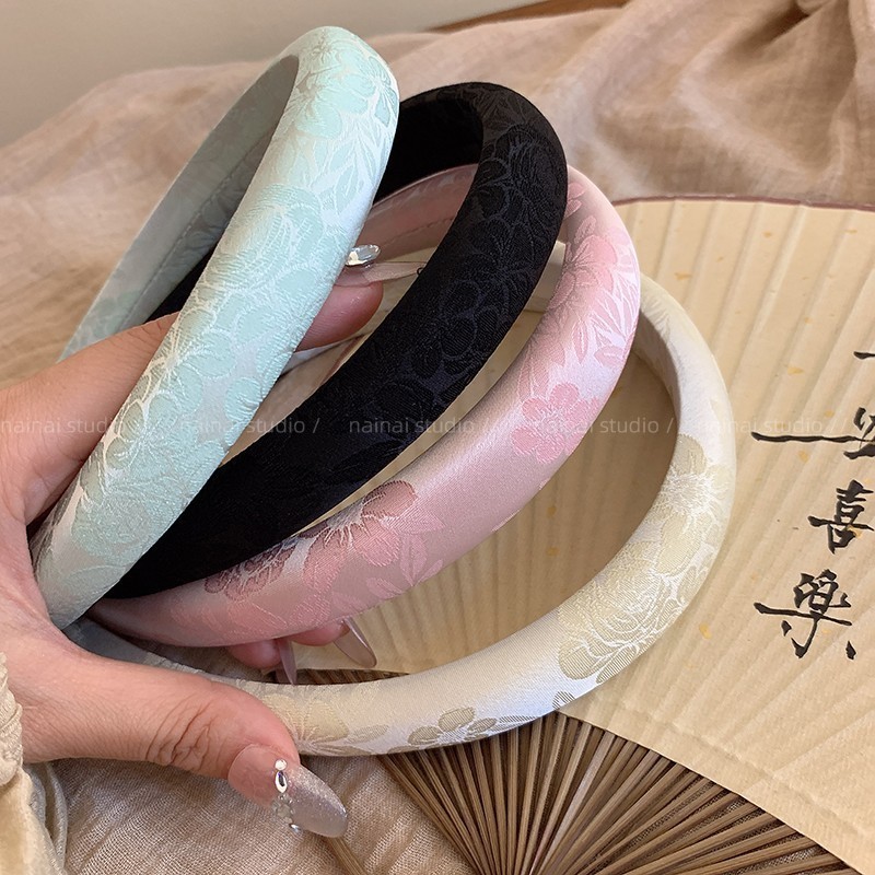 新中式发箍~刺绣细版民族风头箍高颅顶气质2025新款发卡发饰头饰