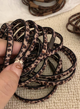 5只装！豹纹发圈高弹力日常基础款马尾扎头发橡皮筋发绳辣妹头绳