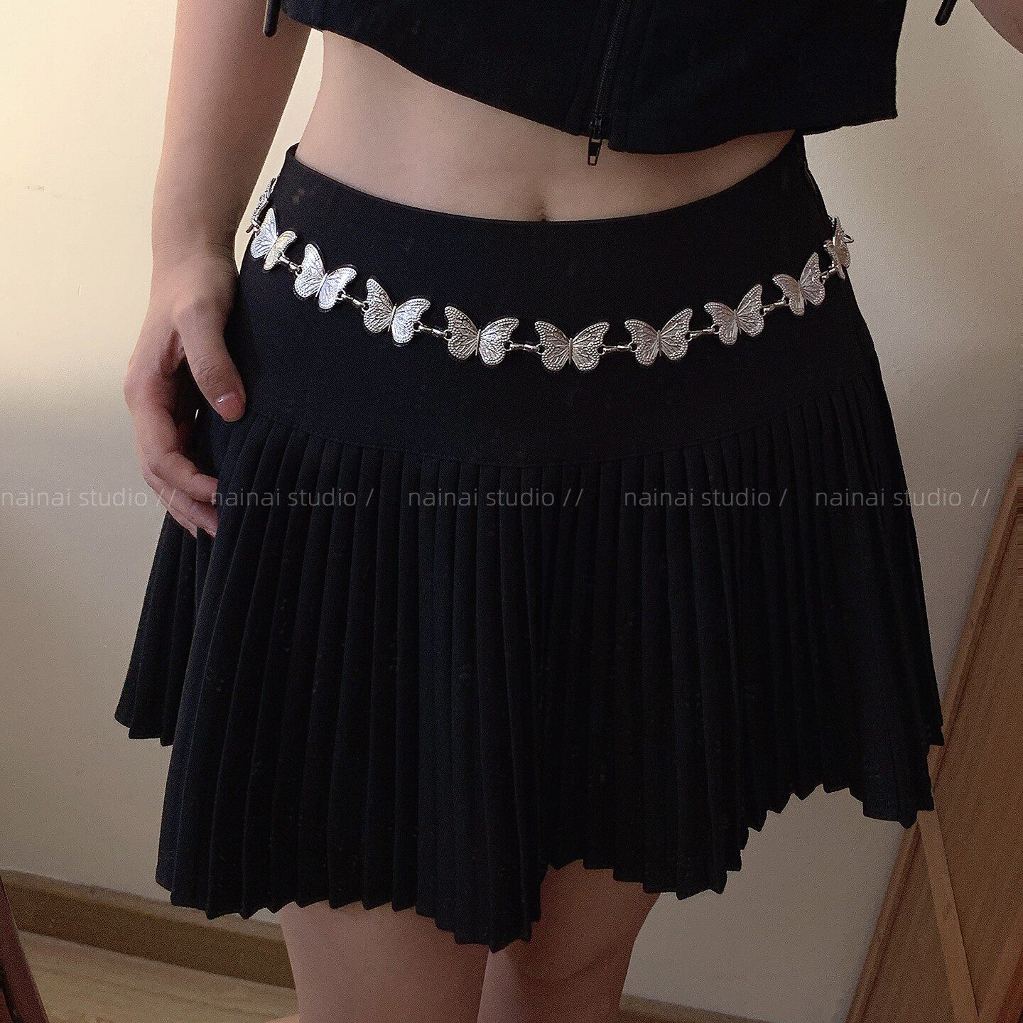 银色金属腰链~波西米亚民族风蝴蝶小众高级感复古装饰配裙子皮带