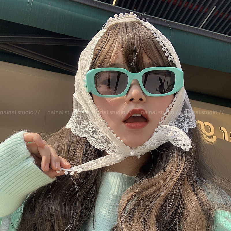 超好搭的三角巾！法式包头丝巾头巾春季新款拍照网红蕾丝绑发发带