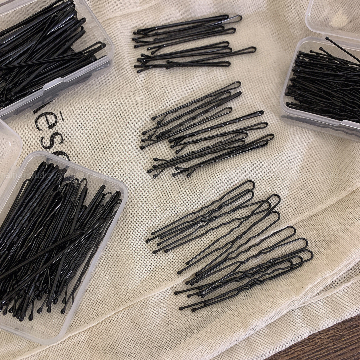50只送盒子~日常基础款盘发一字夹黑色卡子碎发夹u形夹子固定发夹