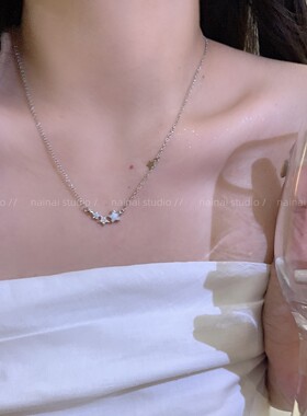 蝴蝶结星星项链~锆石轻奢流苏小众设计高级感精致锁骨里面配饰女A
