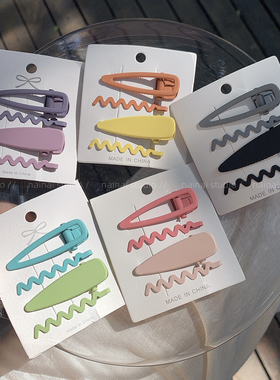 4只装！彩色鸭嘴夹波浪糖果色乳一字夹刘海夹侧边夹碎发夹女发饰A