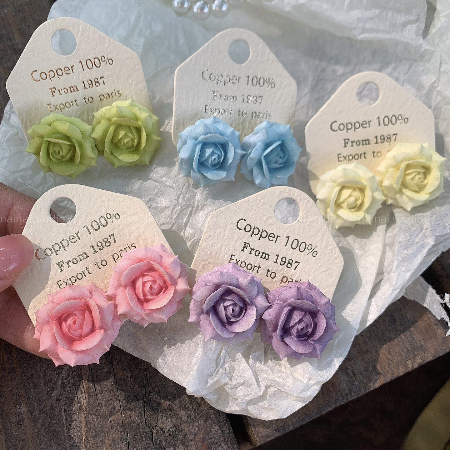 带刺玫瑰~2026春季新款花朵小清新超仙气质耳环耳钉气质耳饰少女