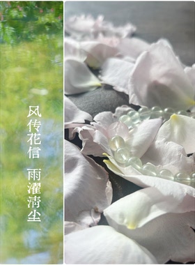 【风传花信】天然葡萄石粉晶原创设计手链  信心与希望 朴蝉