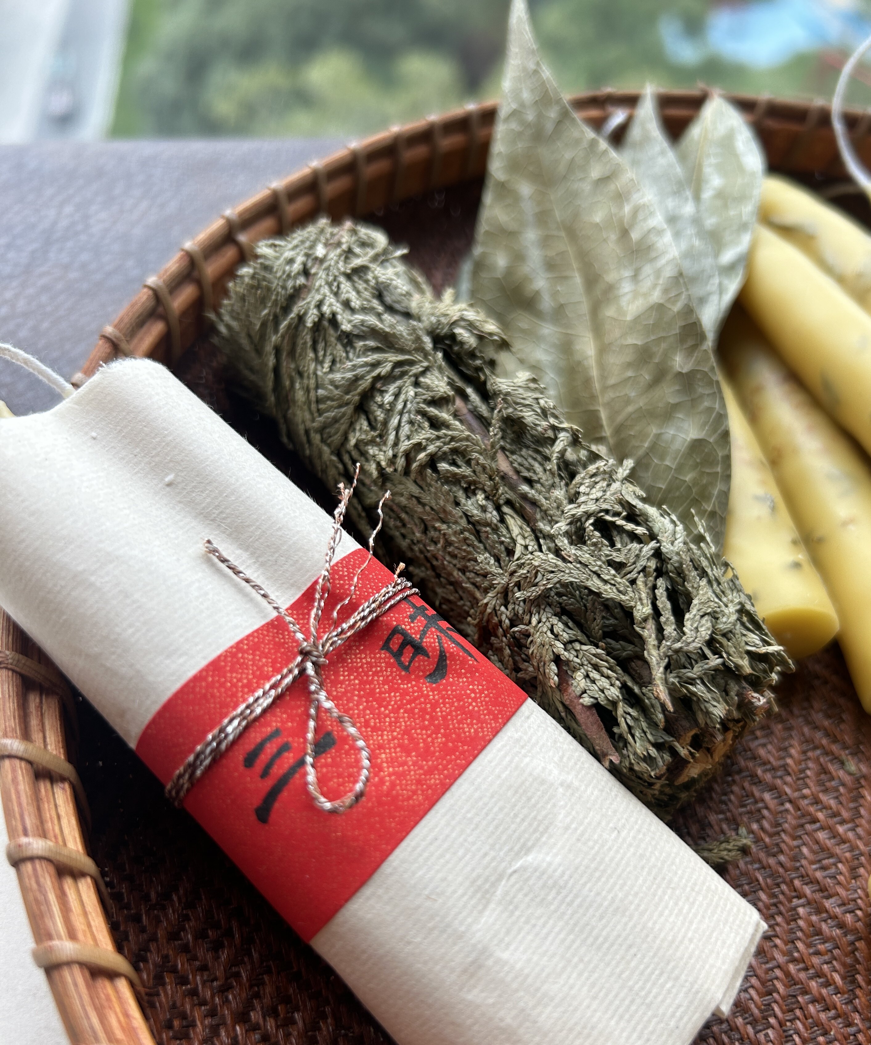 【幸福与喜悦】三昧 手工沾蜡土蜂蜡植物草本精油月桂蜡烛 朴蝉