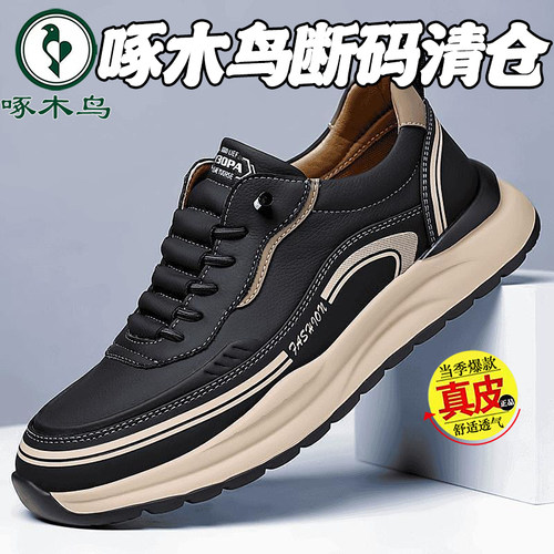 啄木鸟断码清仓25新款韩版时尚百搭软底潮鞋耐磨防滑男士透气休闲
