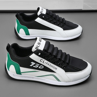 内增高皮面防水运动休闲鞋 男鞋 潮流百搭板鞋 新款 潮透气 夏季