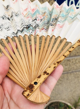 文玩雅器 手工书法折扇 柳旭东人物禅意画 九寸十八方