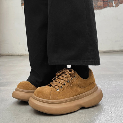 美拉德小众德比鞋男百搭cleanfit面包鞋美式高级皮鞋7cm增高板鞋