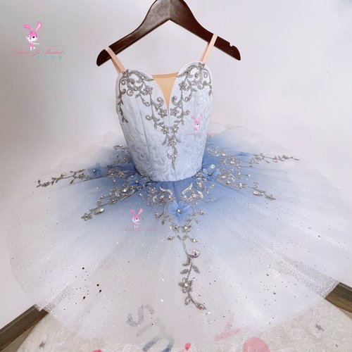 丹艺成人儿童简易蓝鸟银仙子芭蕾舞演出服tutu盘裙比赛服专业定