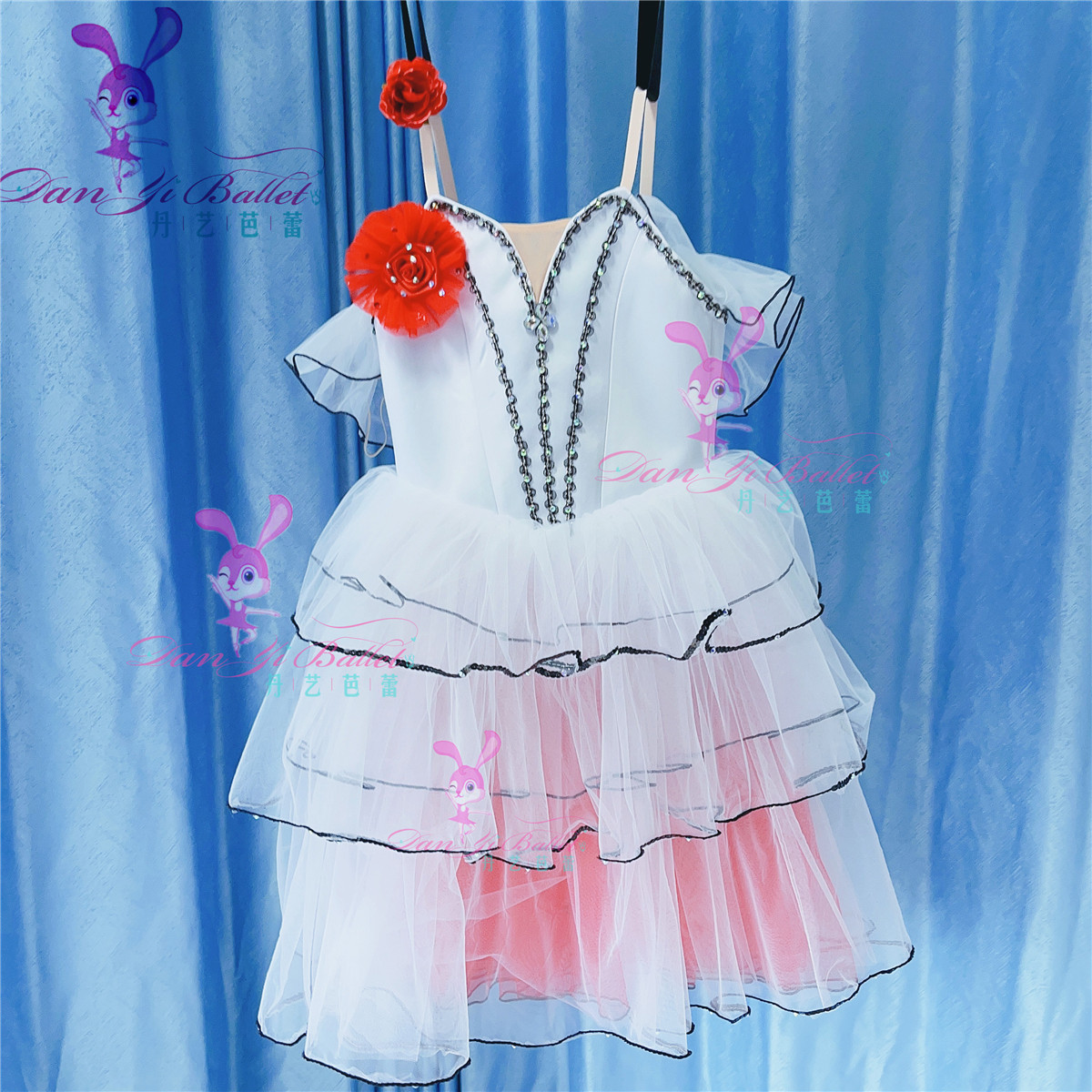 丹艺红色扇子舞唐吉坷德女芭蕾舞蹈演出服比赛服表演专业定制