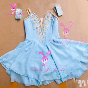 高档成人儿童专业芭蕾舞演出服蓝色女海盗长纱比赛舞蹈服表演定制