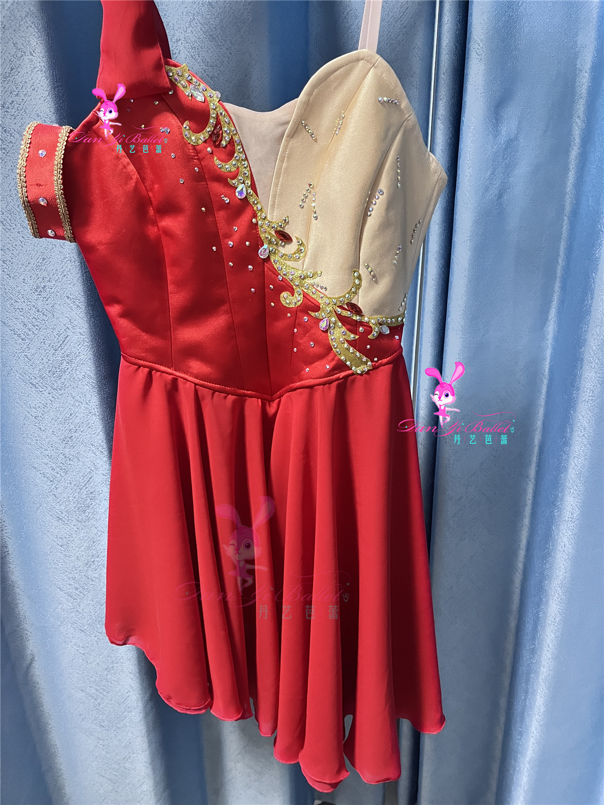Danyiballet红色太阳的女神芭蕾演出服短纱裙比赛服表演专业定制
