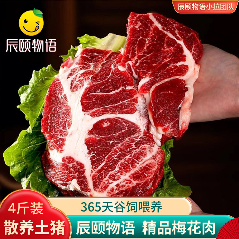 辰颐物语严选精品梅花肉恩施散养土黑猪前腿梅肉猪肉猪肉冷冻正品