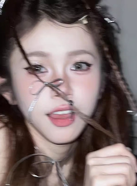 甜酷皮质蝴蝶结发夹边夹
