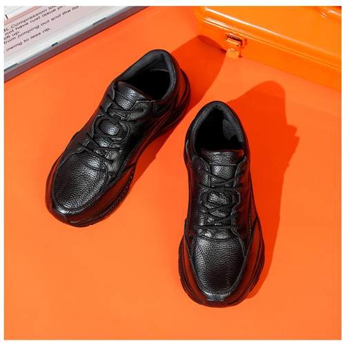 男士头层牛皮健步轻便运动皮鞋软底软皮透气系带老爹外贸休闲皮鞋