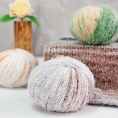 慕斯手工段染渐变diy围巾编织帽子外套毛衣披肩马海毛毛线