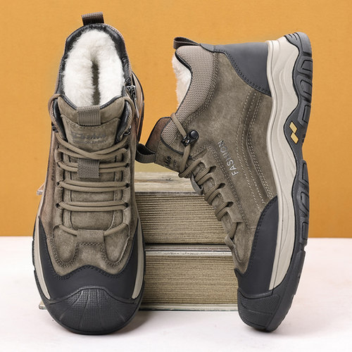 冬季男士高帮真皮雪地靴