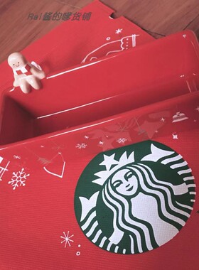 【88促】现货 星巴克圣诞韩国红色姜饼人糖果盘点心盘钥匙扣挂件