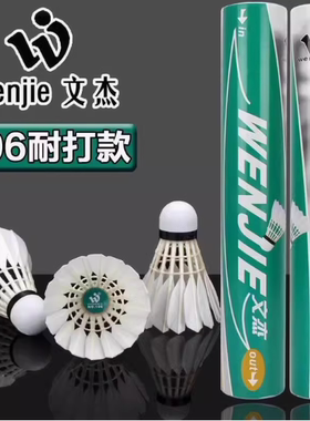 文杰106羽毛球耐打飞行稳定球馆特级小方鹚鸪鸭毛训练比赛用球