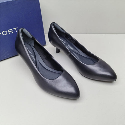 Rockport/乐步正品撤柜尖头细跟通勤风羊皮浅口舒适时装女鞋