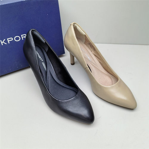 Rockport/乐步正品撤柜尖头细跟浅口软面羊皮单鞋女通勤职场款M