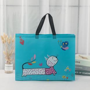 无纺布加厚覆膜定做卡通提袋订做环保袋定制广告购物礼品服装 店袋