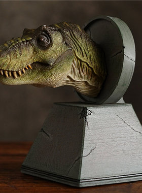 本心楠改侏罗纪恐龙霸王龙头雕像带强磁冰箱贴创意摆件现货