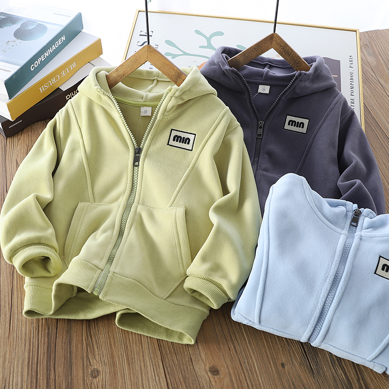 男童连帽奥粒绒外套加厚秋冬款