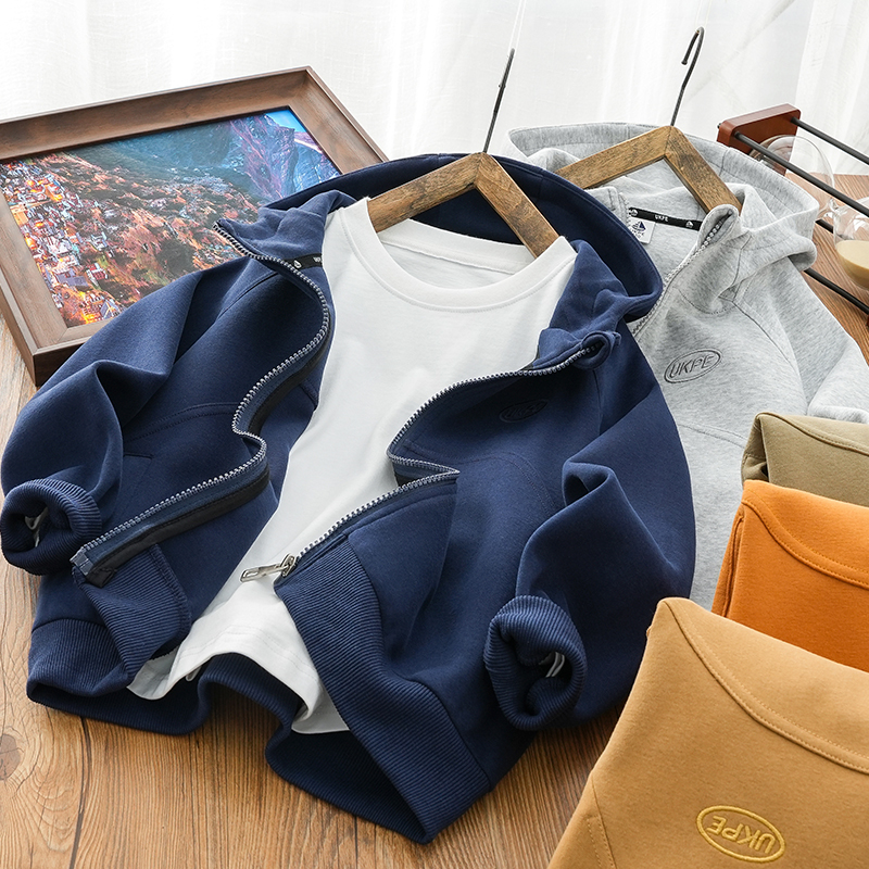 春秋款休闲连帽儿童卫衣外套