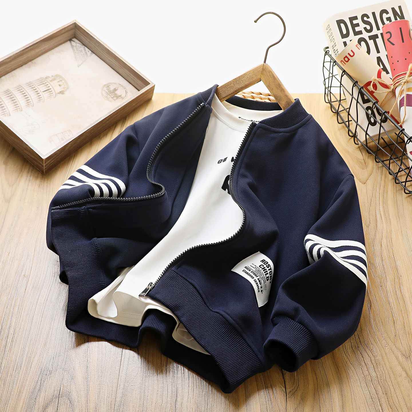 春秋款儿童棒球服外套洋气百搭图片