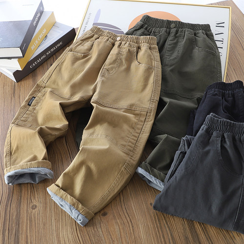 秋冬保暖男童休闲裤加厚双层夹裤