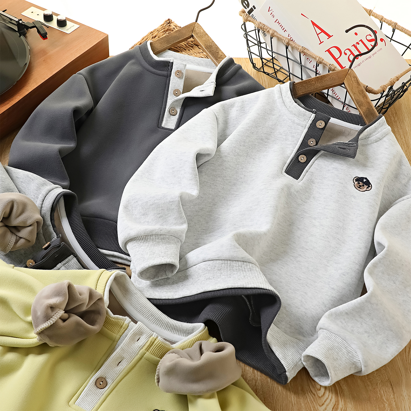 男童加绒卫衣儿童奥粒绒上衣保暖