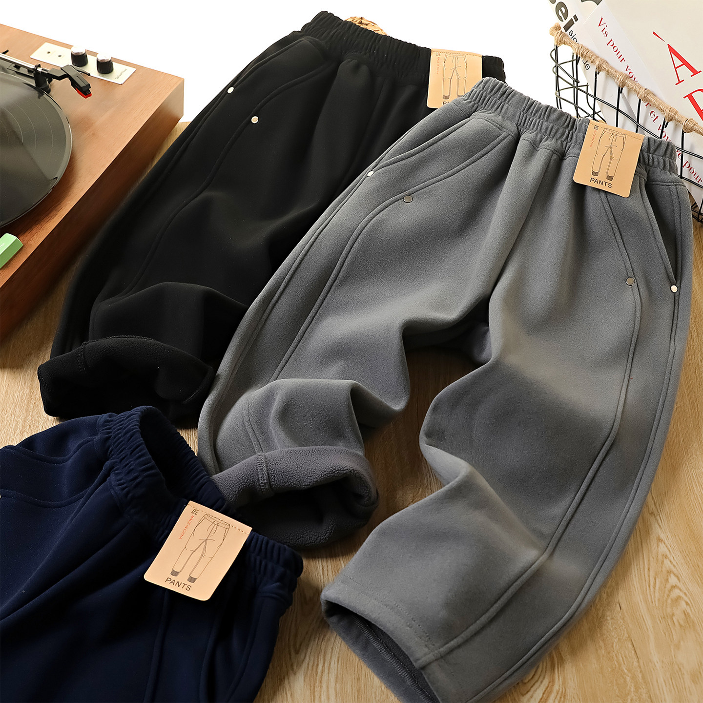 一体绒卫裤男童直筒裤子加绒保暖儿童休闲弯刀裤秋冬男孩运动长裤,童装/婴儿装/亲子装,裤子,淘宝优惠券,粉丝福利购,淘宝优惠卷