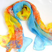 女真丝披肩桑蚕丝长款 方巾丝巾围巾护脖纱巾领巾春秋冬季 围脖领巾